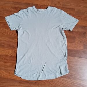 Buck Mason Slub Crew Neck Curved Hem Lightweight Tee T-Shirt | Size S | Gray